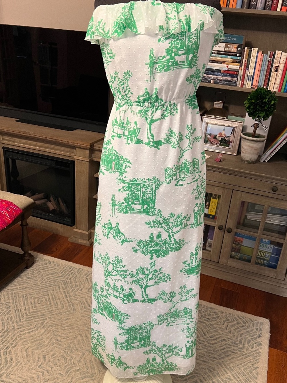 Lilly Pulitzer M Darleena Dress in Resort White Spring Fever Toile Maxi